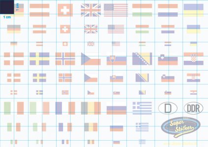 Motiv: Europa Flaggen –  1:10 Transferfolie DIN A6 (14,8 x 10,5 cm)