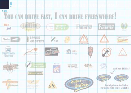 Motiv: Bumper-Sticker –  1:10 Transferfolie DIN A6 (14,8 x 10,5 cm)